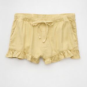 American Eagle Stretch Linen-Blend Ruffle Short